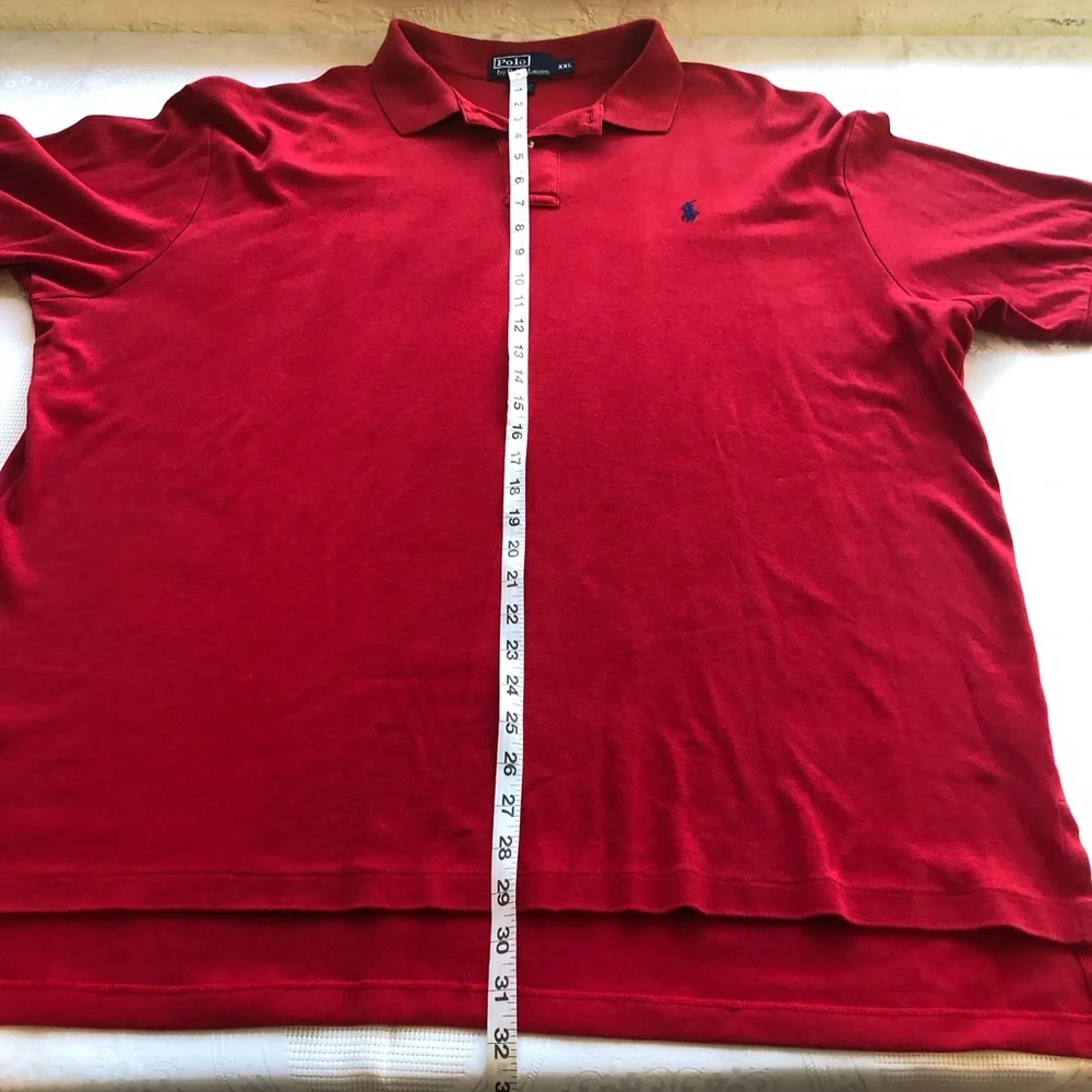 Polo Ralph Lauren Red Polo Shirt Men’s Size XXL 1/4 Button-Up Short Sleeves Top
